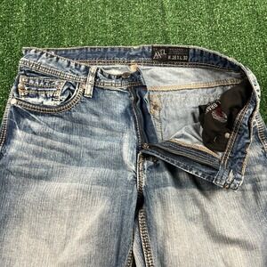 AXEL Treadwell Relaxed Straight Jeans Mens 36x31" Blue Baggy Cowboy Stitched Y2K